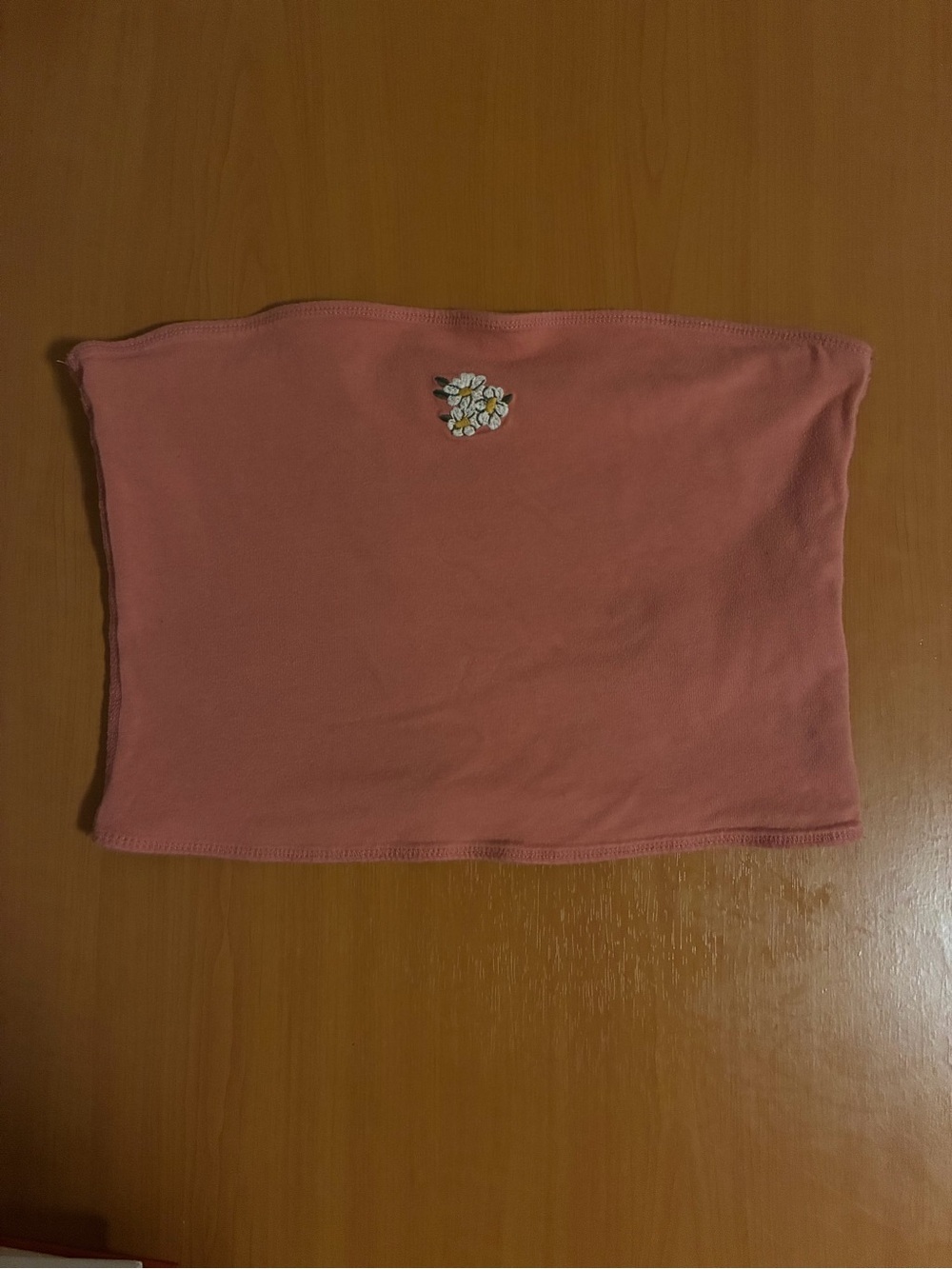 Women's Pink Tube Skirt with Floral Accent